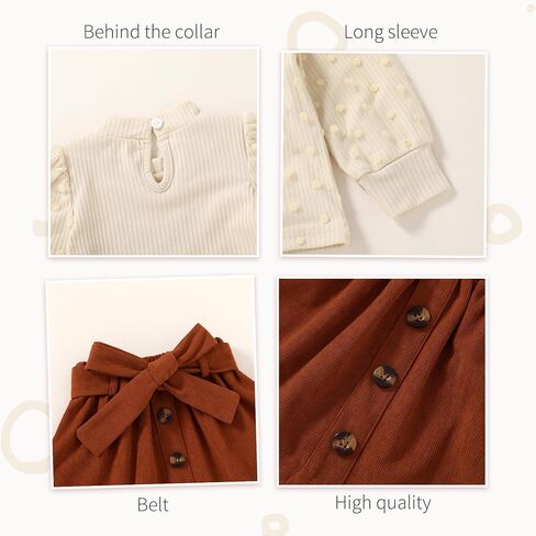 YOUNGER TREE Toddler Girl Knitted Skirt Outfits Long Sleeve Shirt Blouse Top Plaid Mini Dress Fall Winter Clothes Set in Saudi Arabia