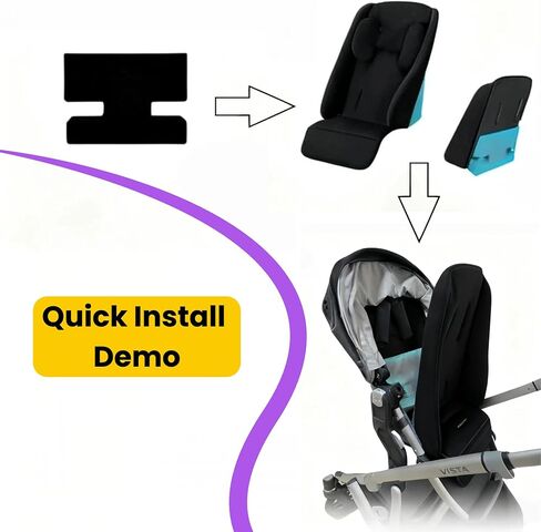 مقعد مريح لعربة الأطفال 3 في 1 من أجل UPPAbaby Vista & Cruz باللون الرمادي متعدد الاستخدامات | دعم الرأس وإدراج وسادة قطنية | وسادة مريحة لحديثي الولادة إلى الأطفال الصغار | يمكن غسله في الغسالة​ (رمادي) in Kuwait