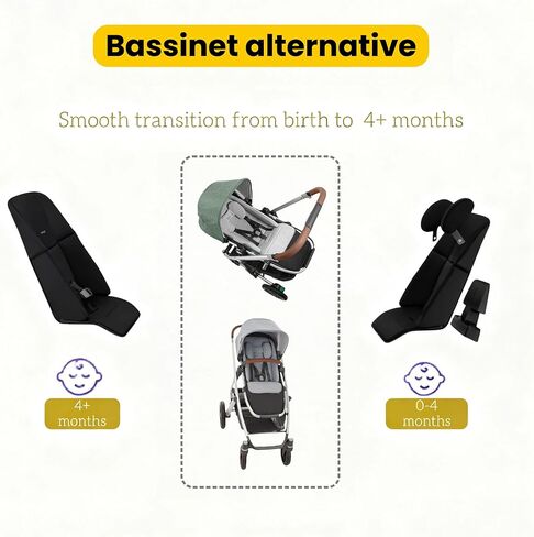 مقعد مريح لعربة الأطفال 3 في 1 من أجل UPPAbaby Vista & Cruz باللون الرمادي متعدد الاستخدامات | دعم الرأس وإدراج وسادة قطنية | وسادة مريحة لحديثي الولادة إلى الأطفال الصغار | يمكن غسله في الغسالة​ (رمادي) in Kuwait