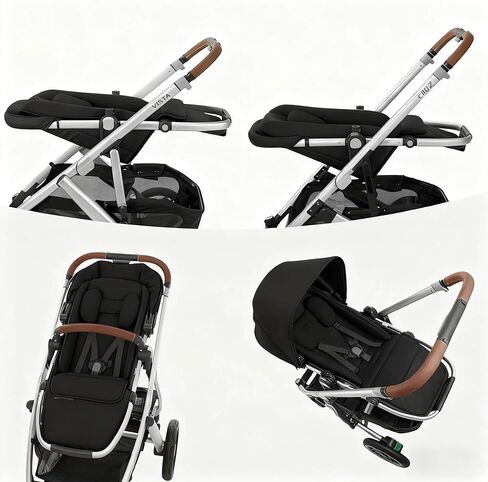 مقعد مريح لعربة الأطفال 3 في 1 من أجل UPPAbaby Vista & Cruz باللون الرمادي متعدد الاستخدامات | دعم الرأس وإدراج وسادة قطنية | وسادة مريحة لحديثي الولادة إلى الأطفال الصغار | يمكن غسله في الغسالة​ (رمادي) in Kuwait