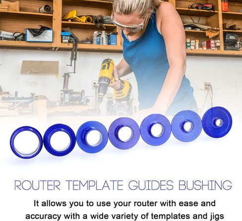 10 Pieces Router Template Bushing, Aluminum Alloy Engraving Machine Axle Sleeve Bushing Axle Sleeve Router Guides Kit for Woodworking in Saudi Arabia