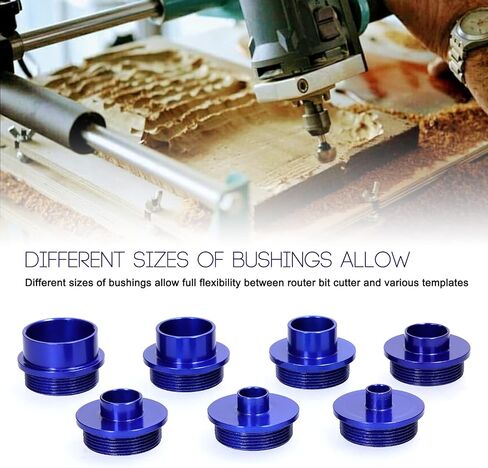 10 Pieces Router Template Bushing, Aluminum Alloy Engraving Machine Axle Sleeve Bushing Axle Sleeve Router Guides Kit for Woodworking in Saudi Arabia