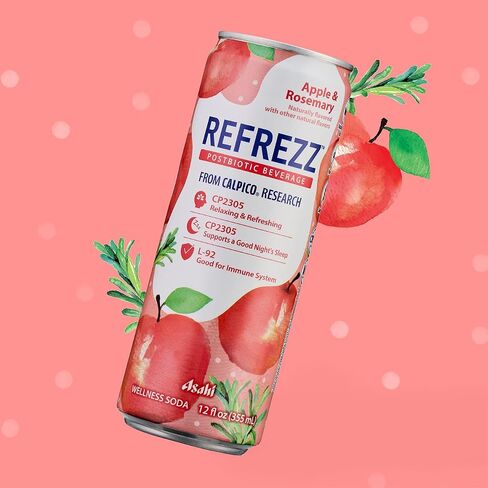 REFREZZ Postbiotic Beverage, Lemon & Ginger, Relaxing and Refreshing, Supports a Good Night's Sleep, Good for Immune System, Gluten Free, Non‑GMO, 35Calories, 12oz (12Cans) in Saudi Arabia