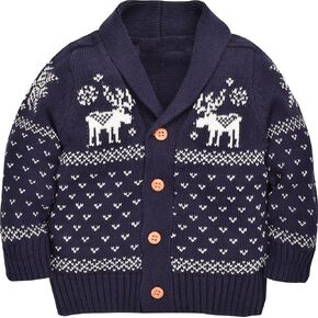 ZOEREA Toddler Unisex Baby Button-up Cotton Coat Deer Christmas Cardigan Sweater in Kuwait