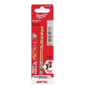 Milwaukee 48-89-4611 Shockwave Impact Duty Titanium Drill Bit, 7/32-In. - Quantity 5 in Kuwait