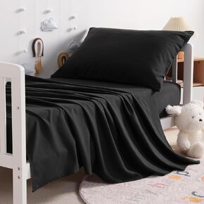 Ultra‑Soft Microfiber Toddler Sheet Set ‑ 3 Piece | Fitted + Flat + Envelope Pillowcase | Snug 28 x 52 in Crib Size | Hypoallergenic,Wrinkle‑Free| for Boys & Girls,(28" x 52" x 8") - Grey in Saudi Arabia