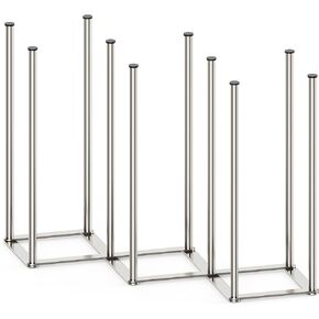 Foldable Baby Bottle Drying Rack-10 Poles Water Bottle Organizer for Cups,Travel Mugs,Silicone Bags- Collapsible Stainless Steel Bottle Rack Dryer (Silver) in Saudi Arabia
