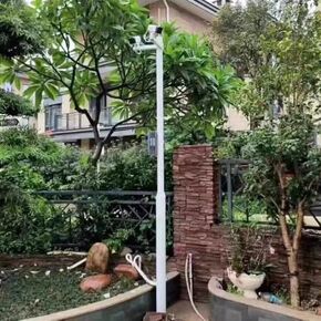Outdoor Security Camera Pole Stand Kit, 14.8ft Adjustable Height for Yard, Weather-Resistant Surveillance Pole for 8-20ft Cameras, Durable Security Solution in Saudi Arabia