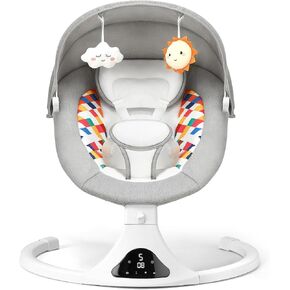 Electric Baby Swing for Infants to Toddler, Portable Infant Swing with Remote Control, Baby Swings with 5 Speeds, 5-Point Harness (Gray) in Saudi Arabia