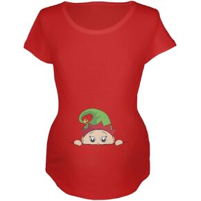 تي شيرت ناعم للأمومة باللون الأحمر لعيد الميلاد من Baby Elf in Kuwait
