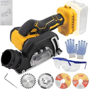 Cordless Cut-Off Tool, 20000RPM Angle Grinder & Circular Saw Fits Dewalt 20V Max Battery, Detachable Dust Shroud with Adjustable Metal Plate, 4x 3" Saw Blades for Wood Plastic Tile Metal (No Battery) in Kuwait