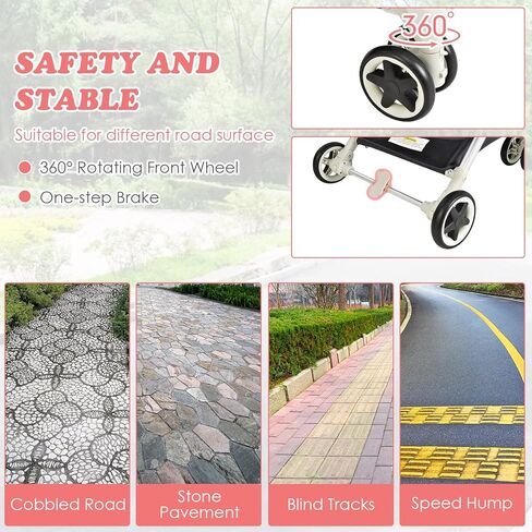 عربة أطفال خفيفة الوزن من إنفانز، قابلة للطي بيد واحدة، عربة سفر للطائرة مع حامل أكواب، غطاء للقدم مزود بمظلة بخمس نقاط لعمر 0-36 شهرًا in Kuwait