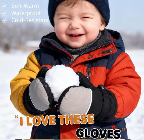 Fleece Lined Mittens for Baby Boys Girls,Baby Toddler Little Kids Winter Gloves Mittens for Children in Saudi Arabia