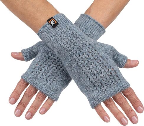 Evolution Knitwear Alpaca Mesh Knit Fingerless Mittens - Made in the USA - Super Soft Baby Alpaca - Small in Saudi Arabia