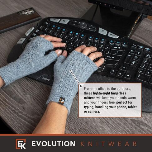 Evolution Knitwear Alpaca Mesh Knit Fingerless Mittens - Made in the USA - Super Soft Baby Alpaca - Small in Saudi Arabia