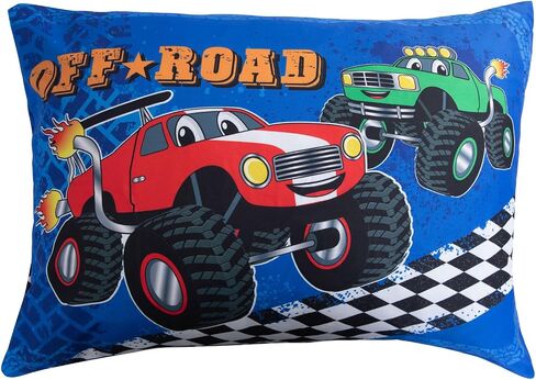 ملاءات سرير للأطفال الصغار من Monster Truck - طقم سرير أطفال مكون من قطعتين للأولاد مقاس سرير أطفال، ملاءة جاهزة مقاس 28 × 52 وكيس وسادة مقاس 20 × 30، ألياف دقيقة ناعمة مسامية ومقاومة للبهتان، يمكن غسلها في الغسالة in Kuwait
