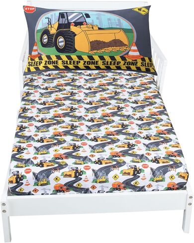 ملاءات سرير للأطفال الصغار من Monster Truck - طقم سرير أطفال مكون من قطعتين للأولاد مقاس سرير أطفال، ملاءة جاهزة مقاس 28 × 52 وكيس وسادة مقاس 20 × 30، ألياف دقيقة ناعمة مسامية ومقاومة للبهتان، يمكن غسلها في الغسالة in Kuwait