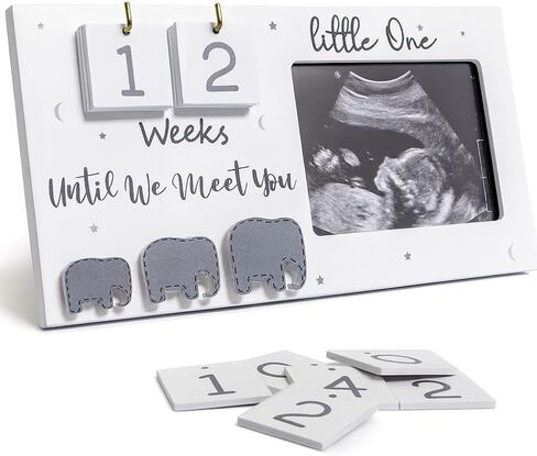 Wonders Ladiess - Baby Sonogram Picture Frame – Ultrasound Photo Frame with Countdown Weeks & Due Date – Pregnancy Announcement Gift for Expecting Parents, First Time Mom & Grandparents – Baby Shower Keepsake Decor in Saudi Arabia