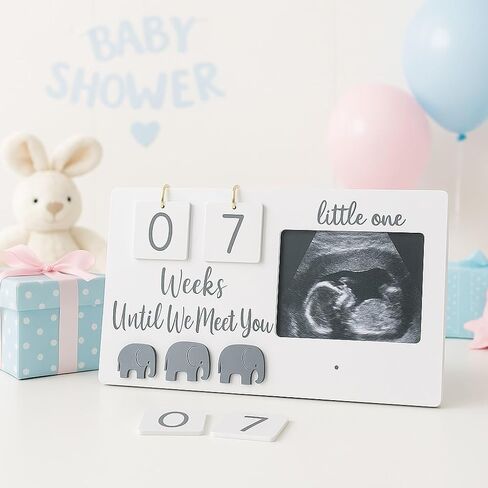 Wonders Ladiess - Baby Sonogram Picture Frame – Ultrasound Photo Frame with Countdown Weeks & Due Date – Pregnancy Announcement Gift for Expecting Parents, First Time Mom & Grandparents – Baby Shower Keepsake Decor in Saudi Arabia