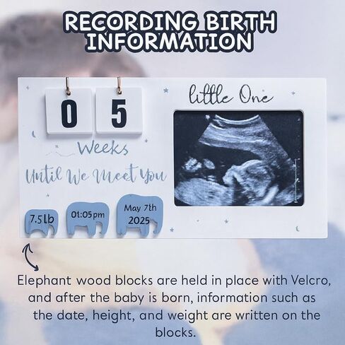 Wonders Ladiess - Baby Sonogram Picture Frame – Ultrasound Photo Frame with Countdown Weeks & Due Date – Pregnancy Announcement Gift for Expecting Parents, First Time Mom & Grandparents – Baby Shower Keepsake Decor in Saudi Arabia