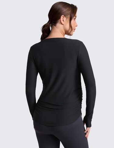 CRZ YOGA Cloudweight Maternity Long Sleeve Tops for Women Ruched Pregnancy Workout Casual Athletic Shirts Soft Lightweight in Saudi Arabia