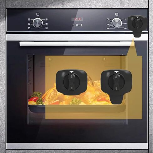 Knob Switch Child Proof Oven Lock Baby Safety Oven Door Lock for Toddlers Heat-Resistant Adhesive no Tools Need or Drill (White-1Pcs) in Saudi Arabia