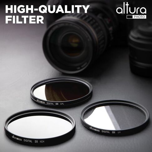 Altura Photo 40.5mm Camera Lens Filter Kit, UV, Polarizing & ND with Case | Polarized Filter Compatible with Canon, Nikon, Sony Cameras & More in Kuwait