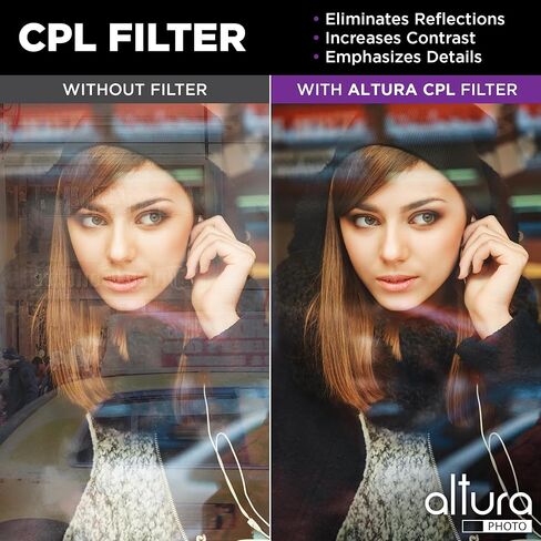 Altura Photo 40.5mm Camera Lens Filter Kit, UV, Polarizing & ND with Case | Polarized Filter Compatible with Canon, Nikon, Sony Cameras & More in Kuwait
