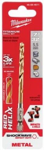 Milwaukee 48-89-4611 Shockwave Impact Duty Titanium Drill Bit, 7/32-In. - Quantity 5 in Saudi Arabia