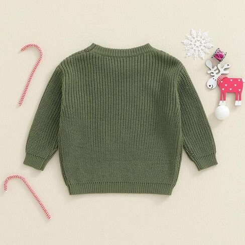 Toddler Baby Girl Boy Sweater Christmas Tree Pompoms Embroidery Knit Sweatshirts Tops Pullover Fall Winter Clothes in Saudi Arabia