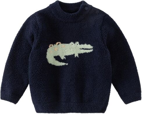 DAVE&BELLA Toddler Baby Girl Boy Knit Sweater, Cute Animal-Themed Plush Pullover Sweater Fall Winter Crewneck Long Sleeve Top in Kuwait