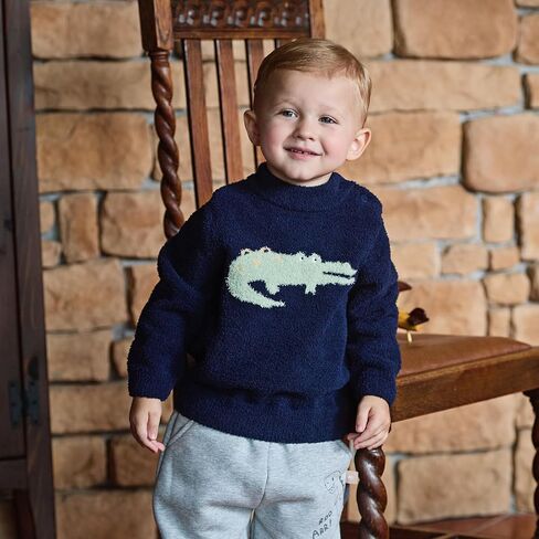 DAVE&BELLA Toddler Baby Girl Boy Knit Sweater, Cute Animal-Themed Plush Pullover Sweater Fall Winter Crewneck Long Sleeve Top in Kuwait