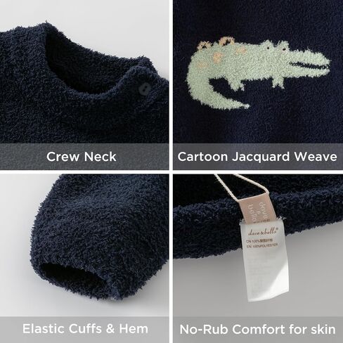 DAVE&BELLA Toddler Baby Girl Boy Knit Sweater, Cute Animal-Themed Plush Pullover Sweater Fall Winter Crewneck Long Sleeve Top in Kuwait
