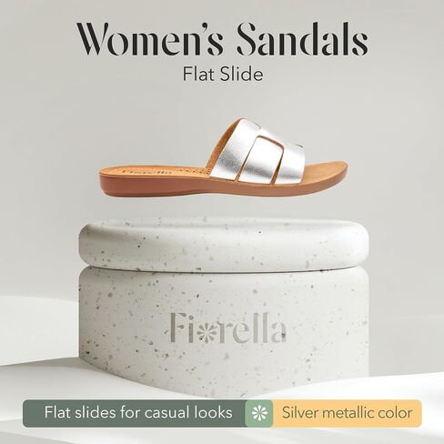 FIORELLA Sandals Women Womens Sandals Comfortable Slides Dress Shoes for Women | Lightweight Summer Shoes Slip-On Flats in Saudi Arabia