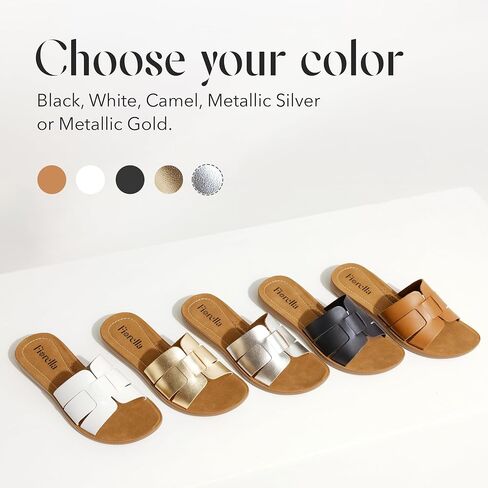 FIORELLA Sandals Women Womens Sandals Comfortable Slides Dress Shoes for Women | Lightweight Summer Shoes Slip-On Flats in Saudi Arabia