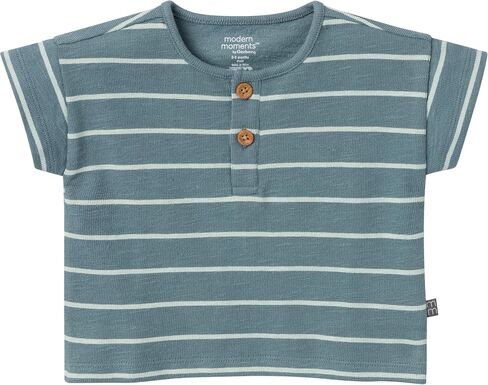 Modern Moments by Gerber baby-boys 2-piece Short-sleeve Henley Shirt and Short Set in Saudi Arabia