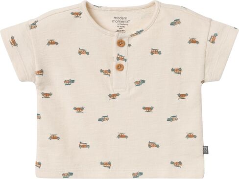 Modern Moments by Gerber Baby Boys 2 Piece Short Sleeve Henley Shirt Shorts in Saudi Arabia