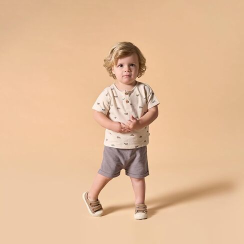 Modern Moments by Gerber Baby Boys 2 Piece Short Sleeve Henley Shirt Shorts in Saudi Arabia