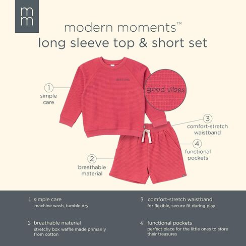 Modern Moments by Gerber baby-boys 2-piece Long-sleeve Top & Short Set in Saudi Arabia