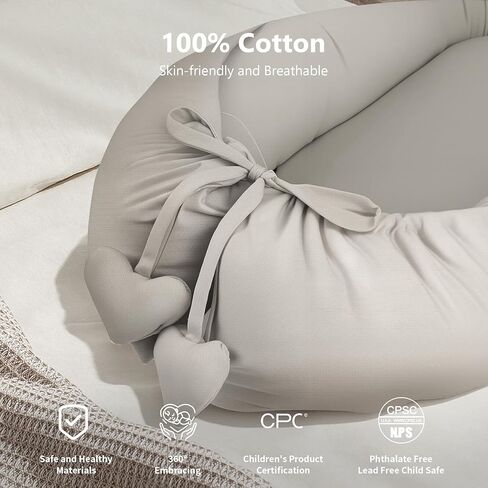 Baby Lounger - Baby Lounger for Newborn 0-24 Months, Soft Breathable Cotton Infant Lounger Cover, Portable Baby Nest for Travel, Newborn Essentials (Sienna) in Saudi Arabia