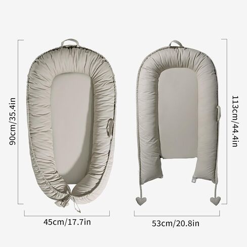 Baby Lounger - Baby Lounger for Newborn 0-24 Months, Soft Breathable Cotton Infant Lounger Cover, Portable Baby Nest for Travel, Newborn Essentials (Sienna) in Saudi Arabia