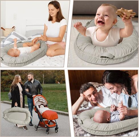 Baby Lounger - Baby Lounger for Newborn 0-24 Months, Soft Breathable Cotton Infant Lounger Cover, Portable Baby Nest for Travel, Newborn Essentials (Sienna) in Saudi Arabia