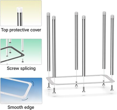 رف تجفيف زجاجات المياه، رف تجفيف زجاجات الأطفال من الفولاذ المقاوم للصدأ، رف تجفيف الأكياس البلاستيكية القابلة لإعادة الاستخدام، رف حامل المطبخ للزجاج والأكواب والأكواب وبرطمانات الماسون والزجاجات الرياضية in Kuwait