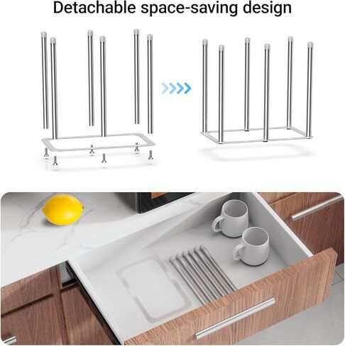 رف تجفيف زجاجات المياه، رف تجفيف زجاجات الأطفال من الفولاذ المقاوم للصدأ، رف تجفيف الأكياس البلاستيكية القابلة لإعادة الاستخدام، رف حامل المطبخ للزجاج والأكواب والأكواب وبرطمانات الماسون والزجاجات الرياضية in Kuwait