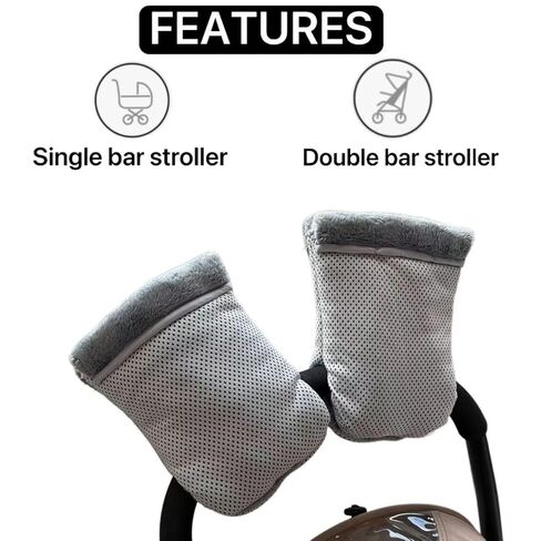 Winter Stroller Hand Muff - Water-Repellent Anti-Freeze Gloves with Plush Lining for Stroller Handlebars in Saudi Arabia