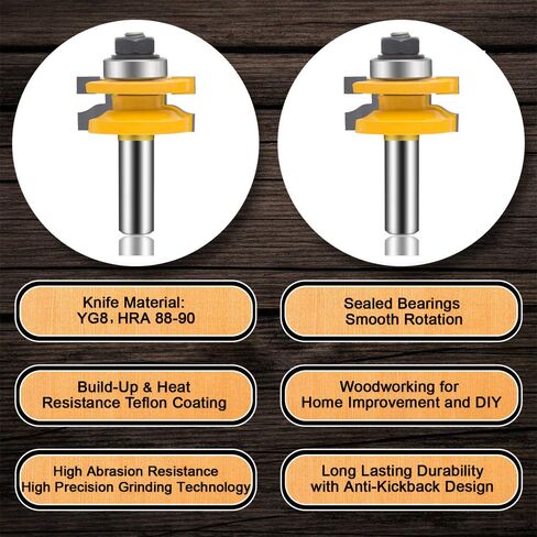 مجموعة لقم التوجيه OLETBE ساق 1/2 بوصة 3 قطع مستديرة فوق لوحة مرتفعة لباب خزانة Ogee السكك الحديدية لقم التوجيه، قاطع خشب النجارة، أداة طحن كربيد أخدود اللسان (الخط) in Kuwait
