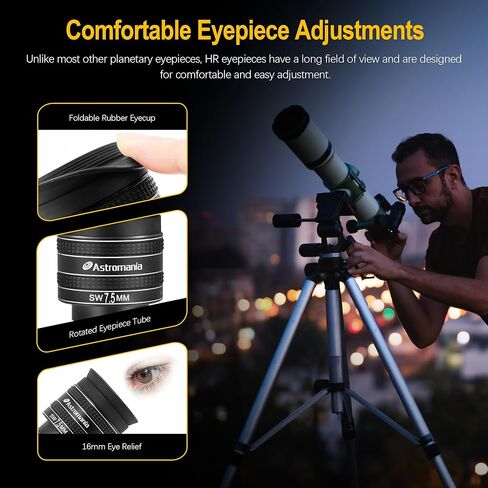 Astromania Telescope Eyepiece 7.5mm, Wide Angle 58 Degree Apparent Field Planetary Eyepiece for 1.25 inch Astronomy Telescope & Filter, Fully Multi-Coated Telescope Accessory for Planetary Observation in Saudi Arabia