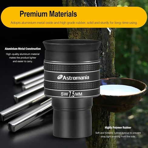 Astromania Telescope Eyepiece 7.5mm, Wide Angle 58 Degree Apparent Field Planetary Eyepiece for 1.25 inch Astronomy Telescope & Filter, Fully Multi-Coated Telescope Accessory for Planetary Observation in Saudi Arabia
