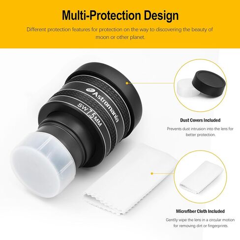 Astromania Telescope Eyepiece 7.5mm, Wide Angle 58 Degree Apparent Field Planetary Eyepiece for 1.25 inch Astronomy Telescope & Filter, Fully Multi-Coated Telescope Accessory for Planetary Observation in Saudi Arabia