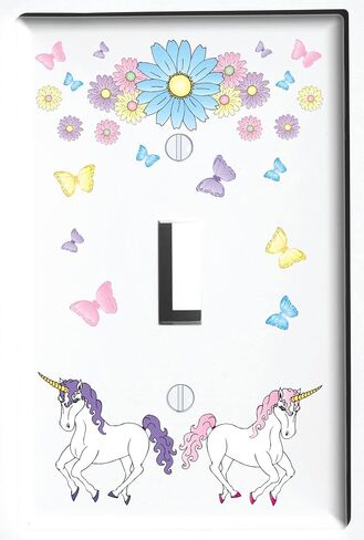 Unicorn Horse Light Switch Plate and Outlet Wall Plate Covers Unicorn Pony Girls Room Decor (Double Rocker) in Saudi Arabia